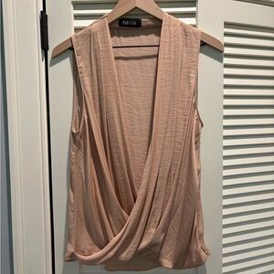 Fabrik wrap tank top pale soft pink